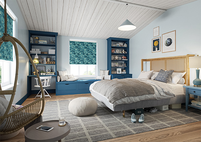Lotus, Teal - Twist&Fit Roller Blind - Image 7